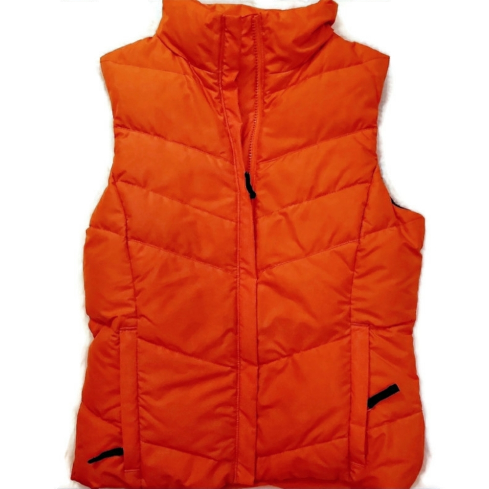 Columbia Puffer vest,Orange,down filled zip